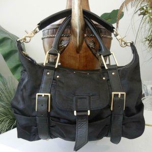 Botkier Sasha Med Black Satin Leather Hobo Bag